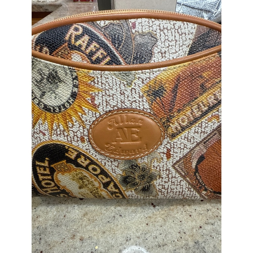Vintage Allan Edward Patchwork Art World Map Small‎ Crossbody Bag Boho - Picture 9 of 10